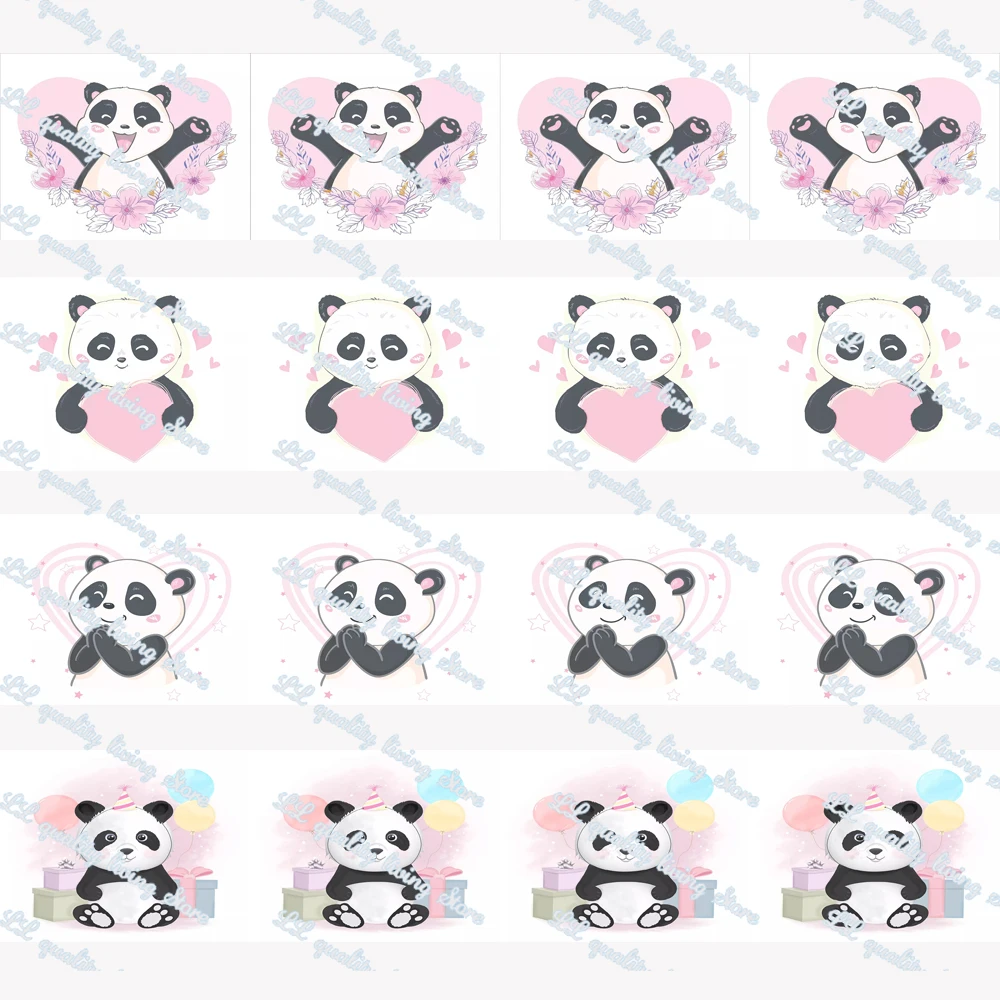 

WL 2‘’Cartoon Panda Love Grosgrain Ribbon Gift Wrapping Bowknot Diy Party Decoration Craft Supplies Animal Collar