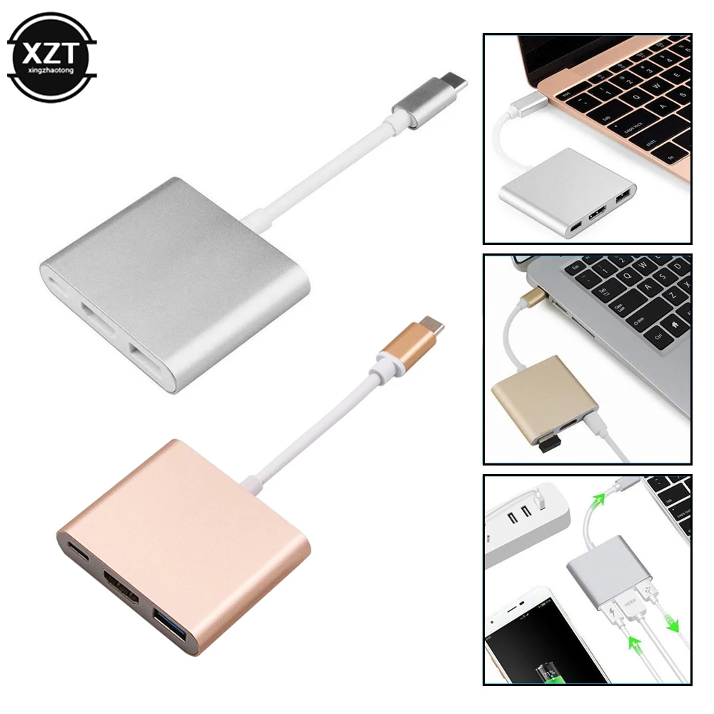 USB C HUB to HDMI-Compatible Adapter For Macbook Pro/Air Thunderbolt 3 USB Type C Hub  4K USB 3.0 Port USB-C Power Delivery