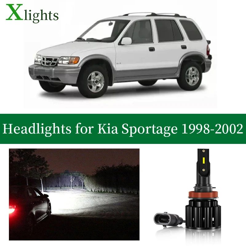 Xlights For Kia Sportage 1998 1999 2000 2001 2002 Led Headlight Bulbs Low High Beam Canbus Car Lamp Headlamp Light Accessories