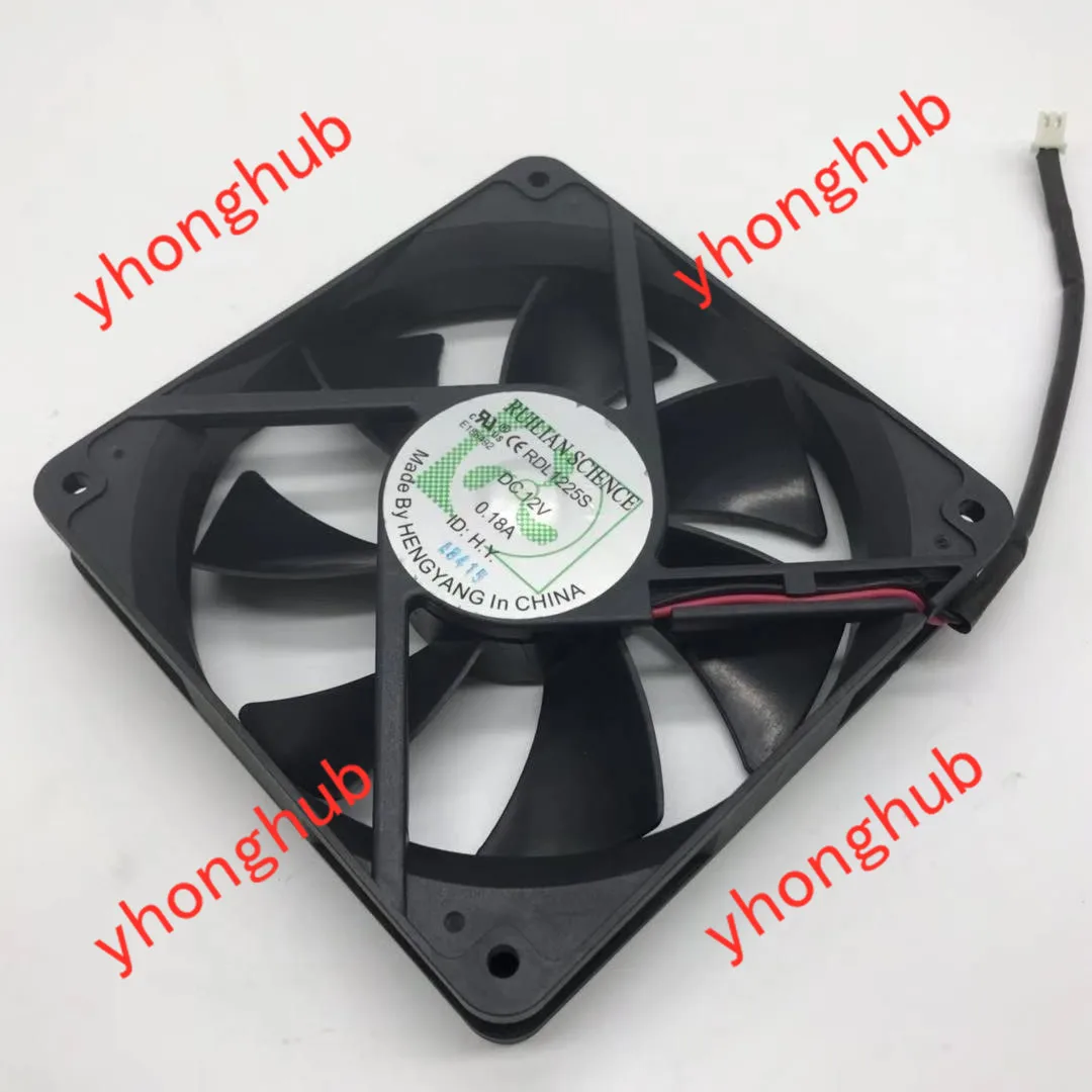 RUILIAN RDL1225S DC 12V 0.18A 120x120x25mm 2-Wire Server Cooling Fan