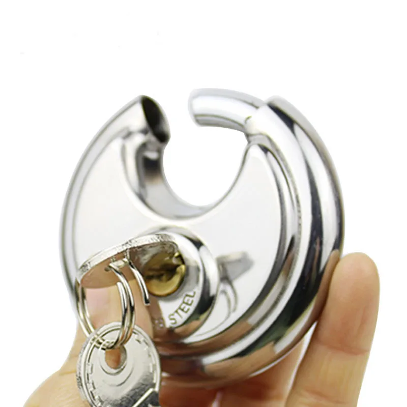 

1PCS Cute Stainless Steel Brass Cylinder Disc Padlock Round Shape Disc Lock for Locking Doors Windows Bags