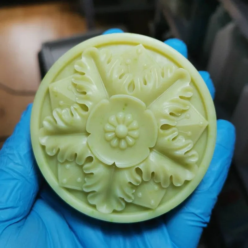 Round Flower Leaves Soap Mold Classic Silicone Soap Mould for Soap Bar Lotion Bar Melt Wax Scented Candle Plaster Making Molds