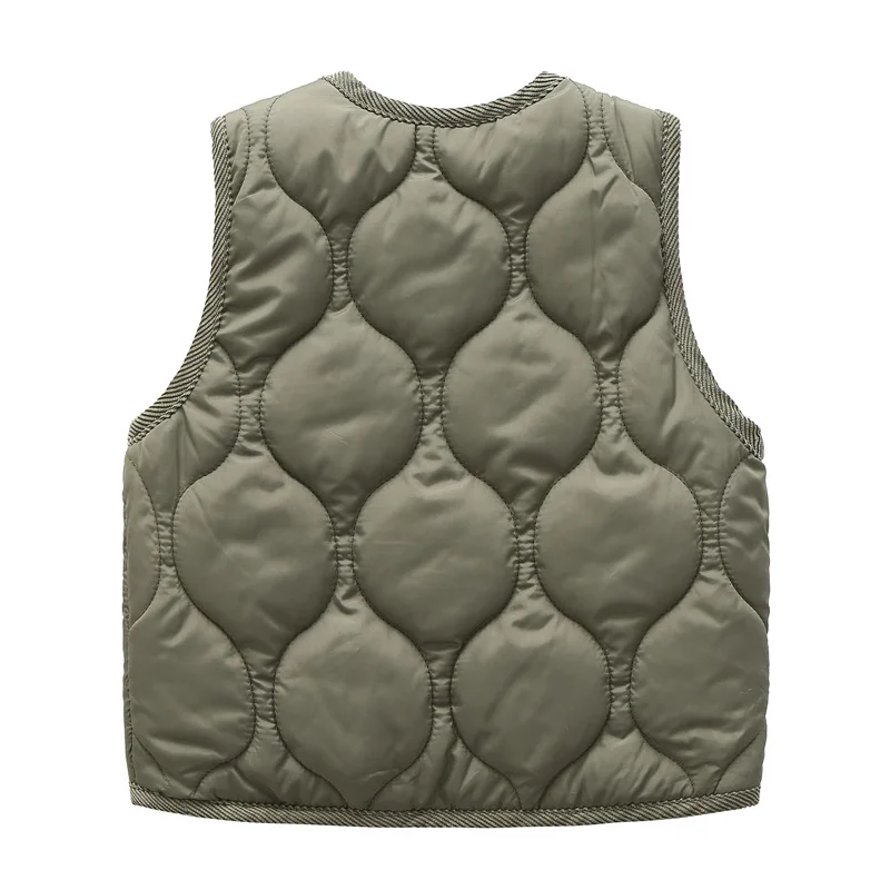 Brand Winter Child Waistcoat Quilted Single-breasted Warm Padded Baby Girls Boys Vest Kids Jackets For 2-12 Years Old