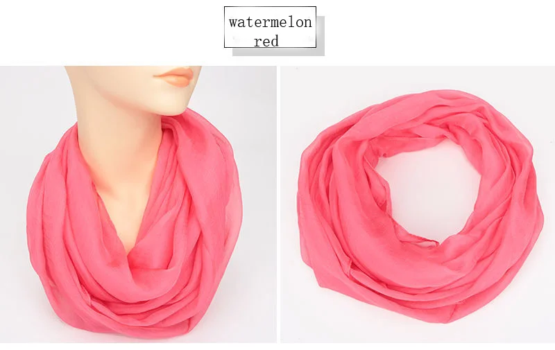Spring Autumn Chiffon Hedging Bib Pure Color Wild Neck Scarf Women's Soft Light Breathable Decorative Beach Sunscreen Gauze D62