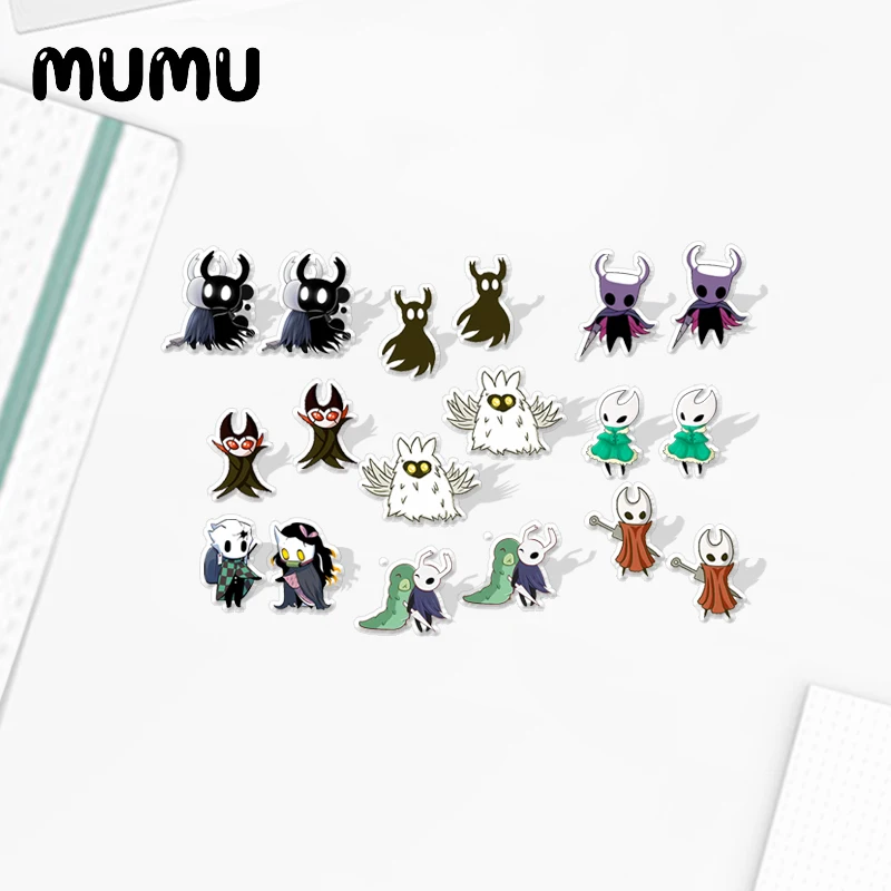 2020 New Cute Hollow Knight Stud Earring Game Series Acrylic Earrings Resin Handmade Epoxy Jewelrys