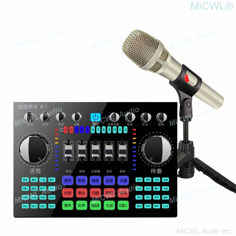 كمبيوتر محمول الهاتف الذكي الكبد كارت الصوت جهاز مزج الصوت ديباجة KSM105 القلب مكثف ميكروفون مجموعات