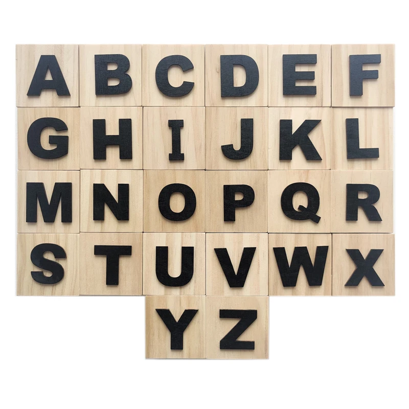 6x6x6CM Wooden ABC Blocks Wooden Baby Alphabet Letters Building Cubes Preschool Learning Toys Toddlers Gift Photography Props