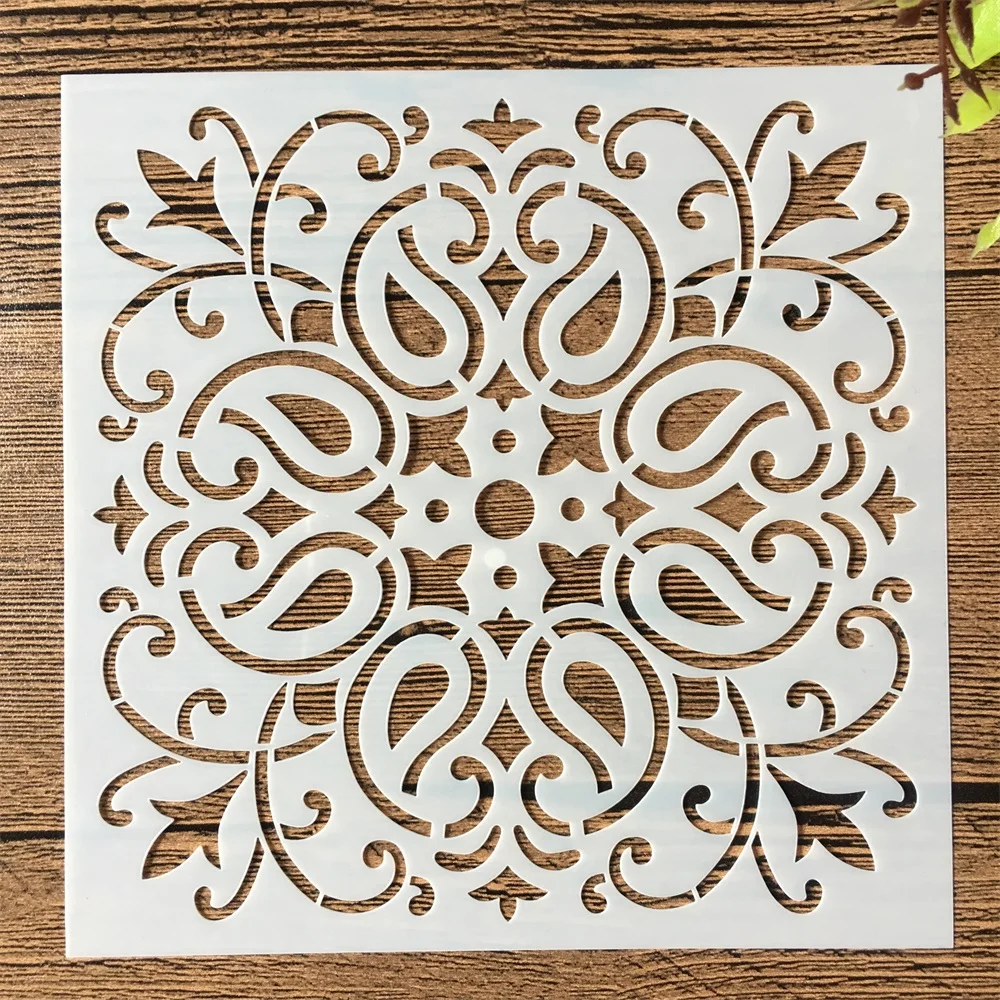 16 Teile/los 15*15cm Mandala Fenster Blume DIY Schichtung Schablonen Malerei Sammelalbum Färbung Präge Album Dekorative Vorlage