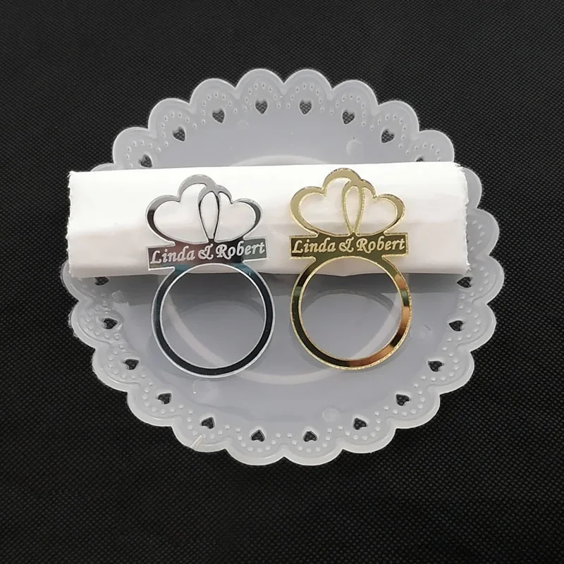 

Gold Heart Shape Napkin Rings With Name Personalized Napkin Buckles Napkin Holder For Wedding Birthday Baby Shower Table Decor