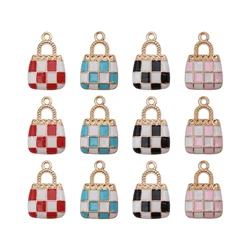 Peixin 10pcs Charm Enamel Color Handbag Accessories Handmade Jewelry Findings for DIY Earrings Bracelet Jewelry Making Supplies