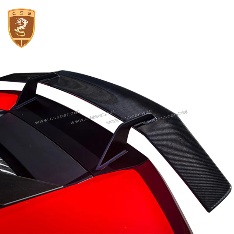 

CSSCAR Unique design carbon fiber black rear wing spoilers For Lamborghini Huracan LP610 LP580 retrofit v style two