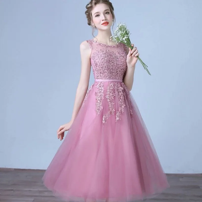 FATAPAESE – Robe de Cocktail en dentelle rose perle, Robe courte De bal, dos nu, Sexy