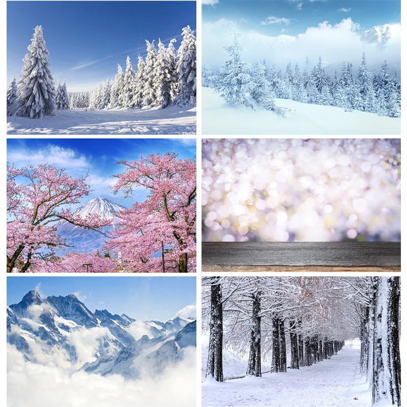 

SHENGONGBAO Vinyl Custom Photography Backdrops Prop Snow scene Photography Background XJ-05