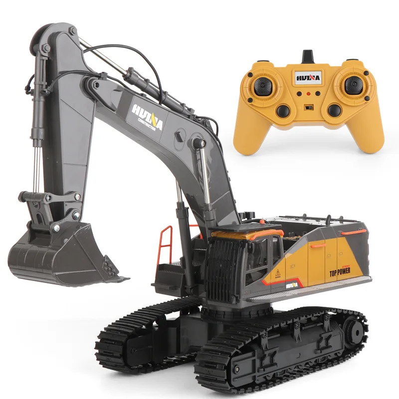 1/14 Huina 1592 Remote Control Truck 22CH RC Excavator Vehicle Alloy Caterpillar Crawler Bucket Toys Model