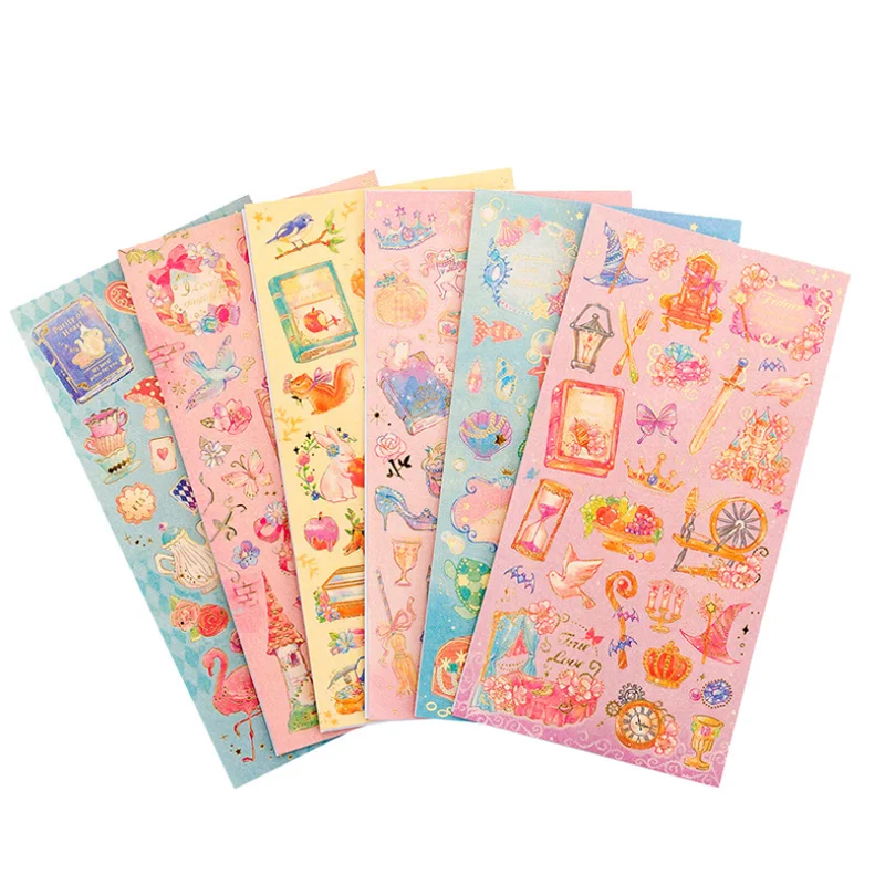 Cute Sticker Fairytale Princess Flowers Decorative Stationery DIY Scrapbooking Diary Album Stick Label Office School Supplies