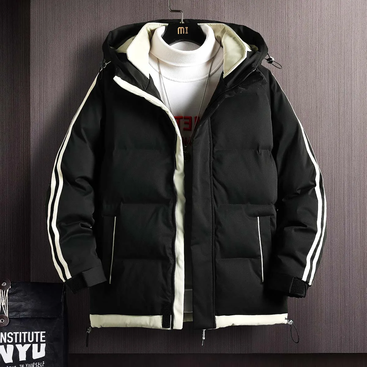 Winter Brand Parkas Solid Couple Cotton Coats Casual Stand Collar Warm Down Puffer Jackets Men/Ladies Top Drop Ship Size 4XL