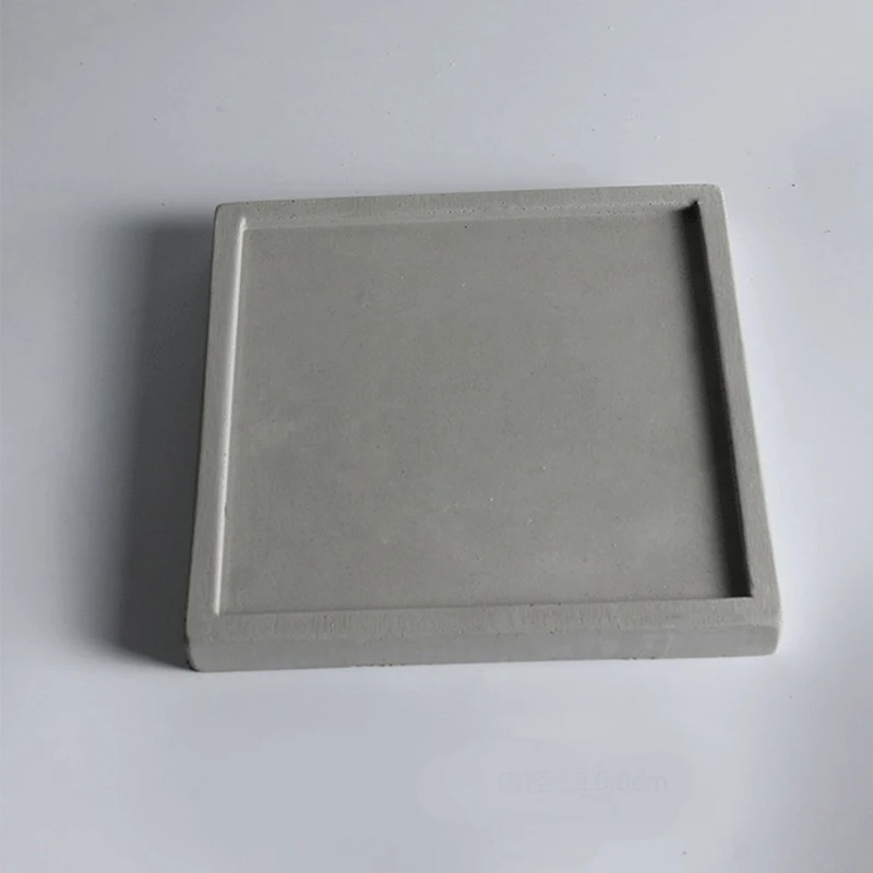 Forma quadrada bandeja de concreto molde de silicone molde de argila artesanato molde vaso de cimento diferentes tamanhos bandeja molde de gesso