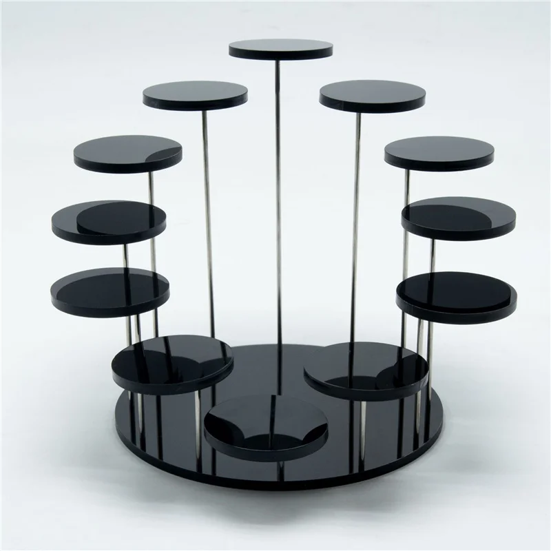 Multi-Layer Acrylic Ring Display Stand Earring Jewelry Holder Rack Gemstone Showcase Mini Anime Action Figure Storage Shelf