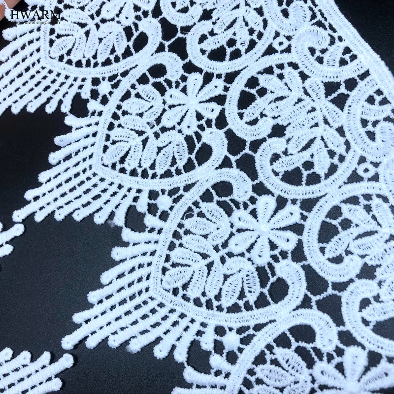 5yard 13.5cm white Heart shaped leaves and flowers arts craft sewing lace fabric DIY water soluble wedding curtain skirt lace