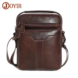 JOYIR Genuine Leather Men's Shoulder Bags Flap Small Messenger Bag for 9.7