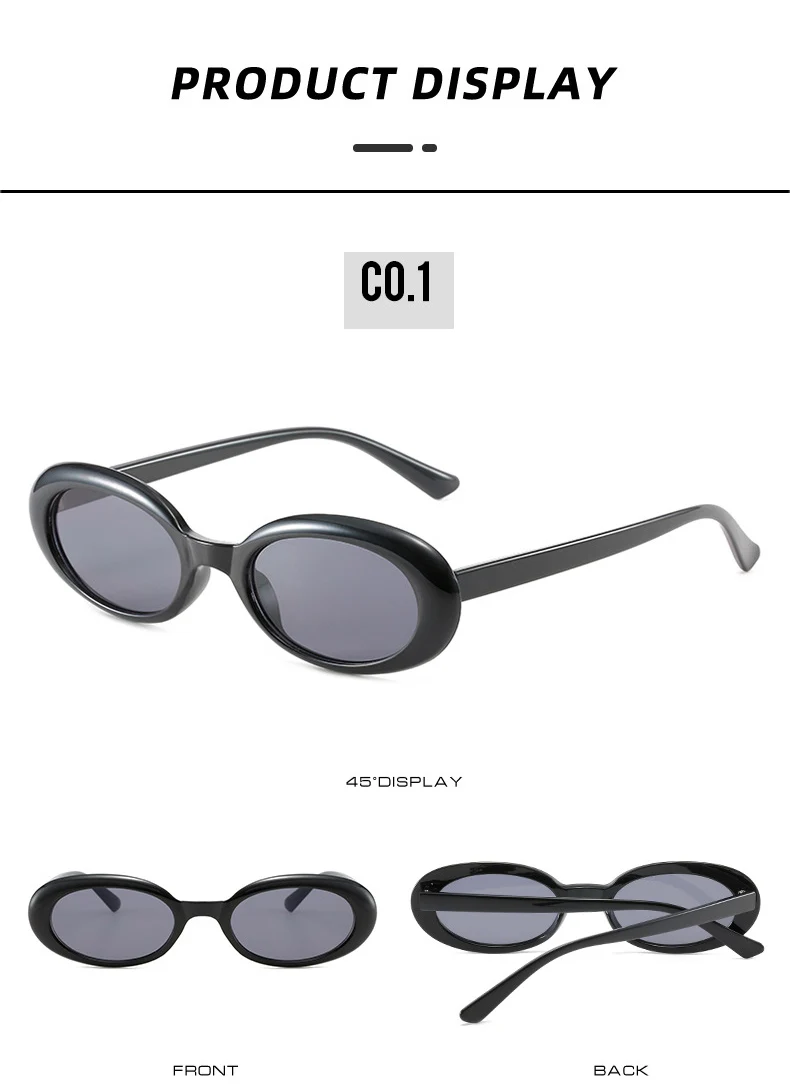 OEC CPO Vintage Oval Sonnenbrille Frauen Mode Kleine Runde Sonnenbrille Weibliche Punk Leopard Shades Brillen UV400 Oculos De Sol – Detail 6