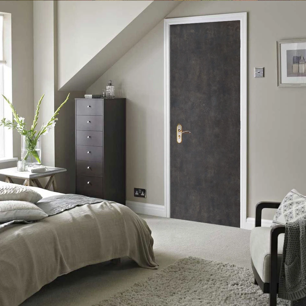 Solidna ciemnobrązowa tapeta samoprzylepna fototapeta na drzwi zdejmowany winyl Home Decor Art naklejka ścienna plakat naklejki Porte deursticker