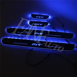 Led Moving Door Sill Scuff Plate Guard Sills Protector Trim For Honda Fit Jazz 2008-2020
