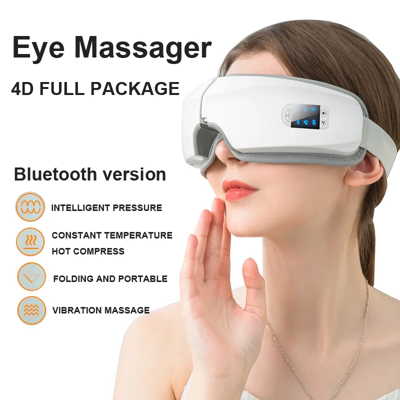 

4D Smart Airbag Vibration Eye Massager Electric with Heat Bluetooth Air Pressure Relieve Eyes Fatigue Eye Care Massage Glasses