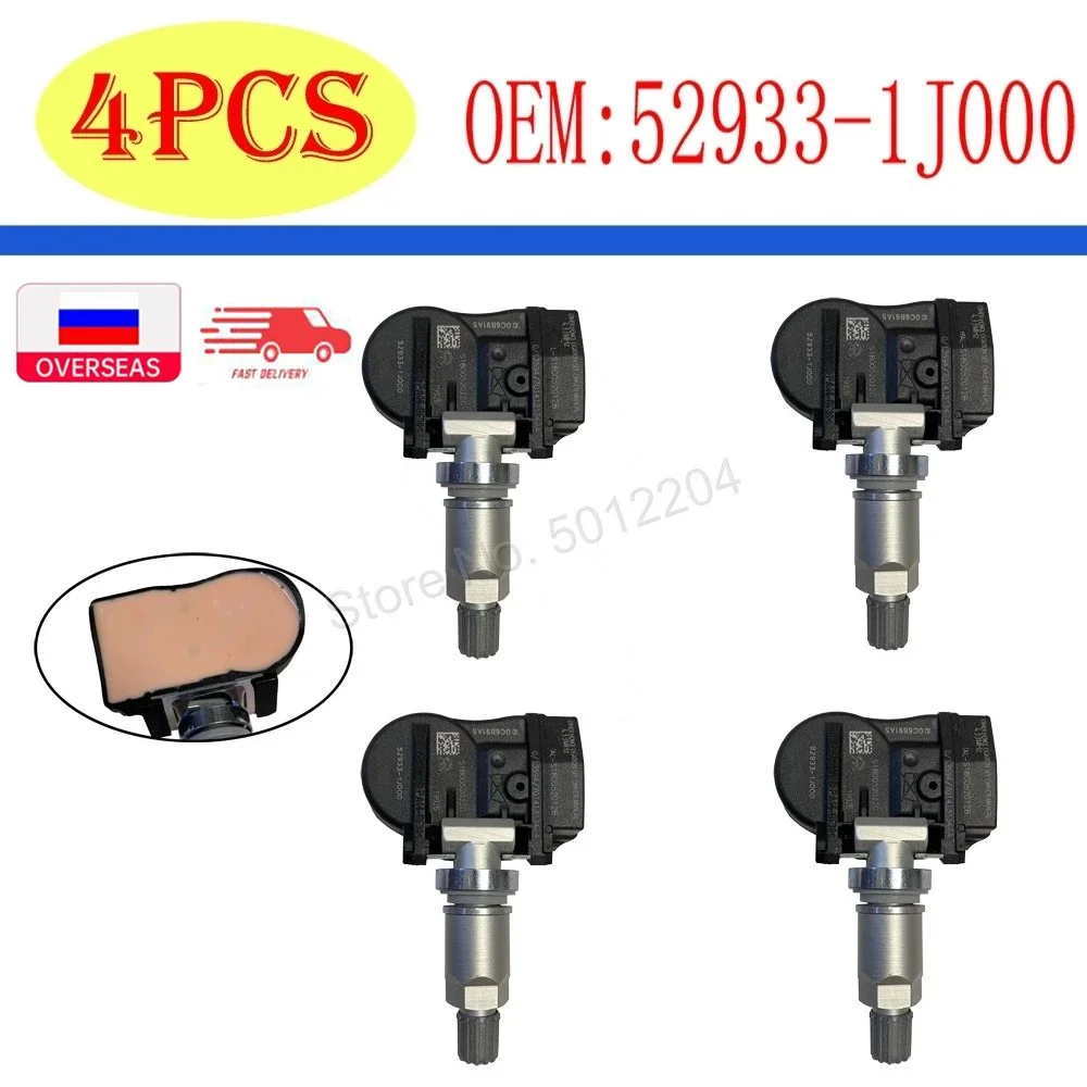 

4PCS New Brand TPMS Tire Pressure Monitoring Sensor 433MHZ For Kia Optima Hyundai i20 Sorento ix20 Venga 52933-1J000 529331J000