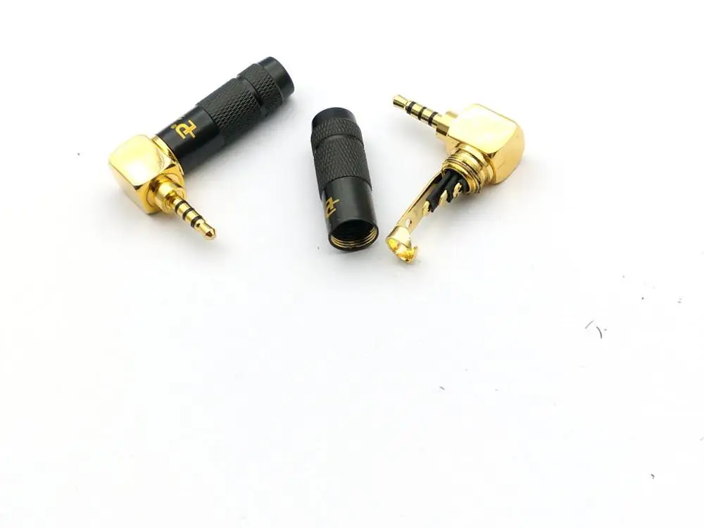 20pcs copper 2.5mm 4 Pole 90 degree Plug soldering adapters