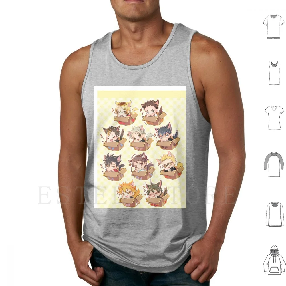 Cats! Tank Tops Vest Sleeveless Kageyama Suga Tsukki Hinata Noya Kenma Iwaizumi Kurro Oikawa Yamguchi