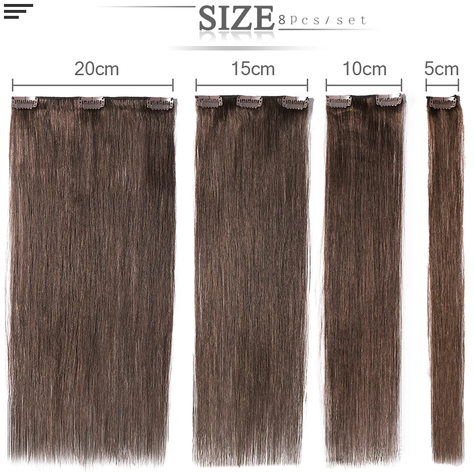 S-noilite 70g-110g Clip-in-Haarverlängerungen Echthaar 8 teile/satz Natürliches Haar Schwarz Blond Nicht-Remy 10 Zoll 16 Zoll 22 Zoll Haarspange