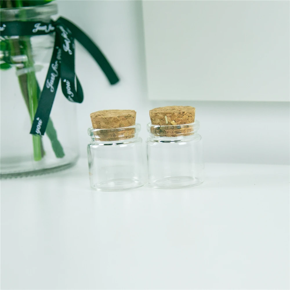 50Pcs 20ml Craft Vials Small Hyaline Glass Container with Corks Creative Handicraft Refillable Empty Gifts Bottles