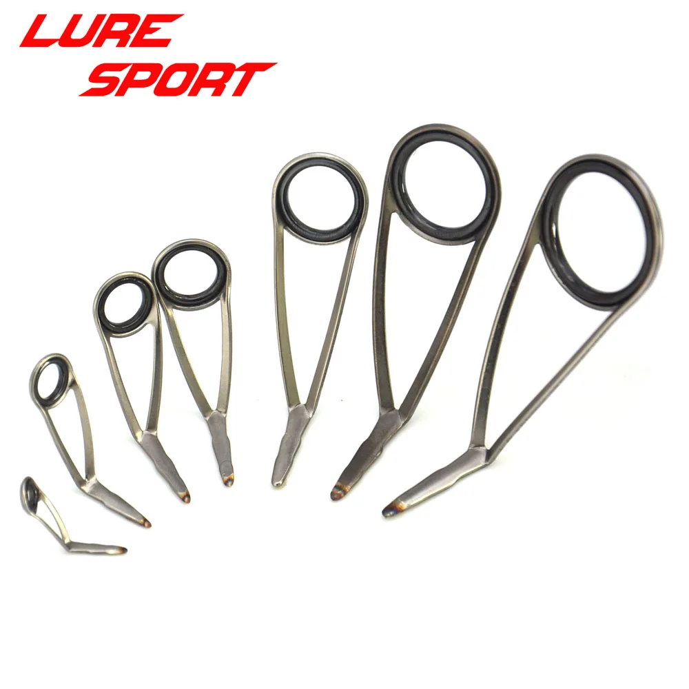 LureSport KLH KL-M KL-L دليل 10 قطعة الفضة مات رمادي إطار فولاذي حلقة سوداء قضيب بناء مكون إصلاح ملحق ذاتي الصنع
