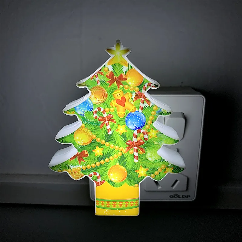 LED Christmas Tree Light Night Light EU/US 220V 110V Night Lamp Bedroom Children Kids Baby Room Home Decoration Dropshipping