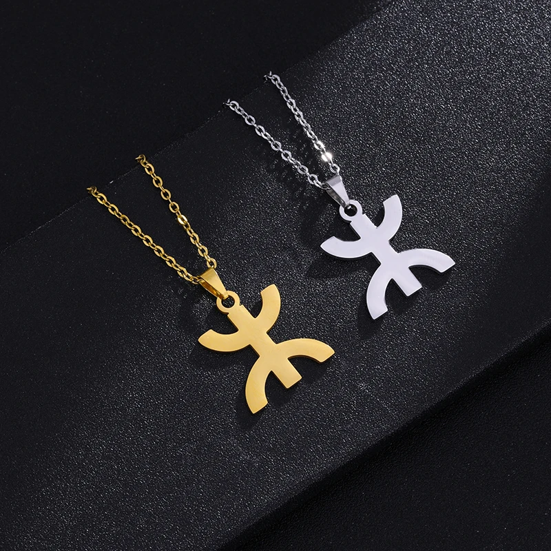 Africa Berbers Symbol Pendant Necklaces Stainless Steel Gold Silver Color African Berber Men Women Jewelry Gift