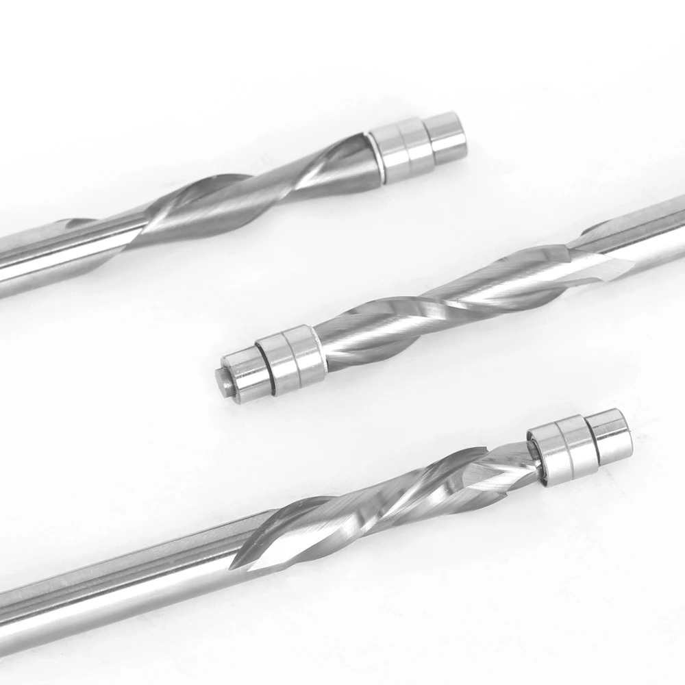 1 pc 6mm 6.35mm haste de carboneto sólido rolamento guiado dois flauta flush guarnição fresas fresas fresas fresas para trabalhar madeira fresa