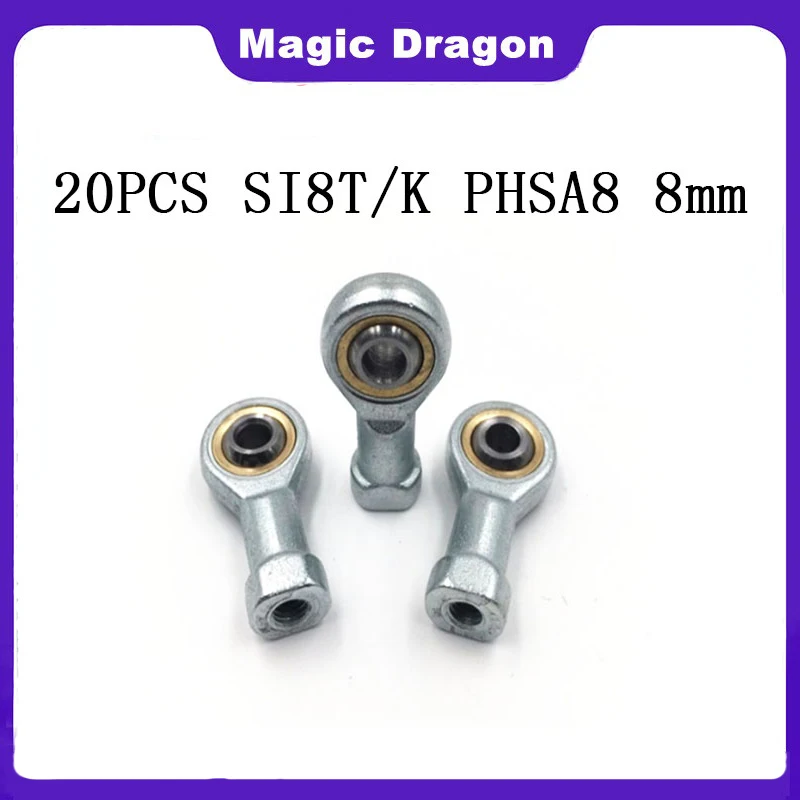 

20Pcs Rod End Joint Bearing Internal Thread Metric Female Right /left Hand Fish Eye si8 Phsa SI8T/k Ball Bearing