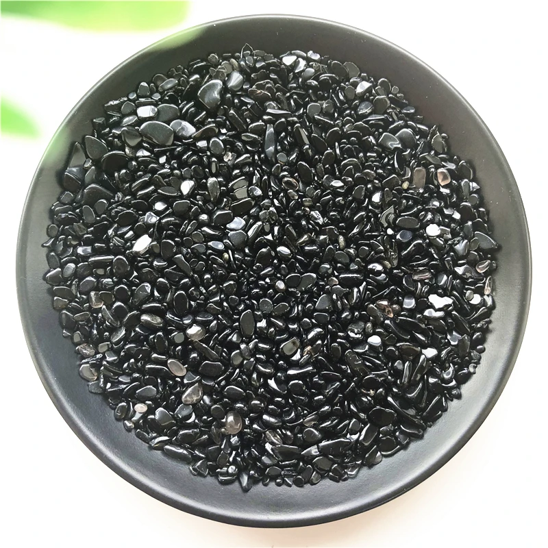 2-4mm Natural Black Obsidian Quartz Crystal Mini Stone Rock Chips Energy Healing Natural Quartz Crystals 50g