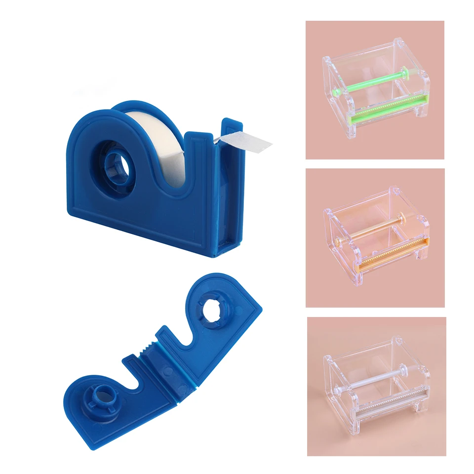 المحمولة شفافة الاكريليك رمش الشريط القاطع الملونة القاطع PE أشرطة طبية لاصق الدورية الشريط حامل أدوات رمش