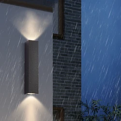 Waterproof outdoor LED wall lamp Modern IP67 Aluminum Wall Light Black White Garden porch Sconce Light 96V 220V Sconce Luminaire