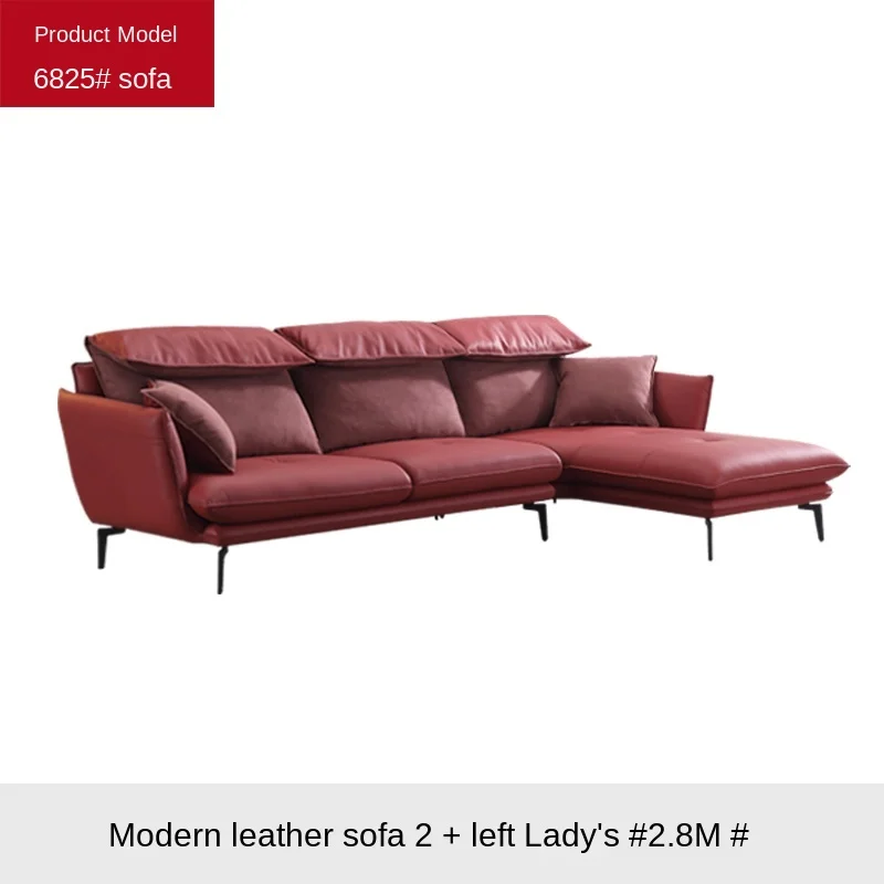 Italian type minimalist leather sofa corner sofa combination sitting room complete outfit furniture