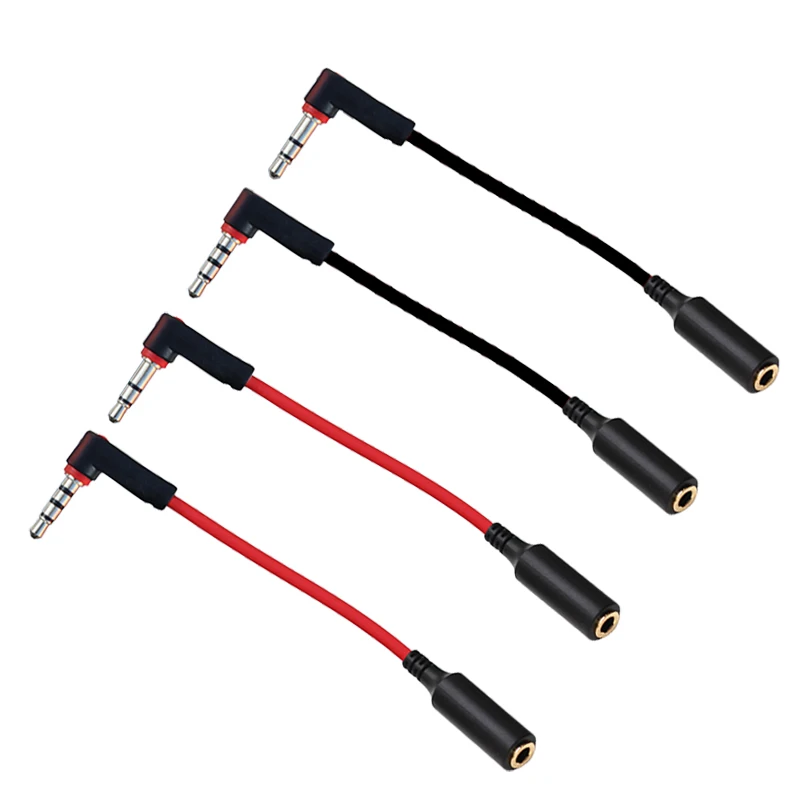 3.5mm Male to Female 90 Degree Angled Audio Cable Cord for Speaker Headphones Camera  15cm