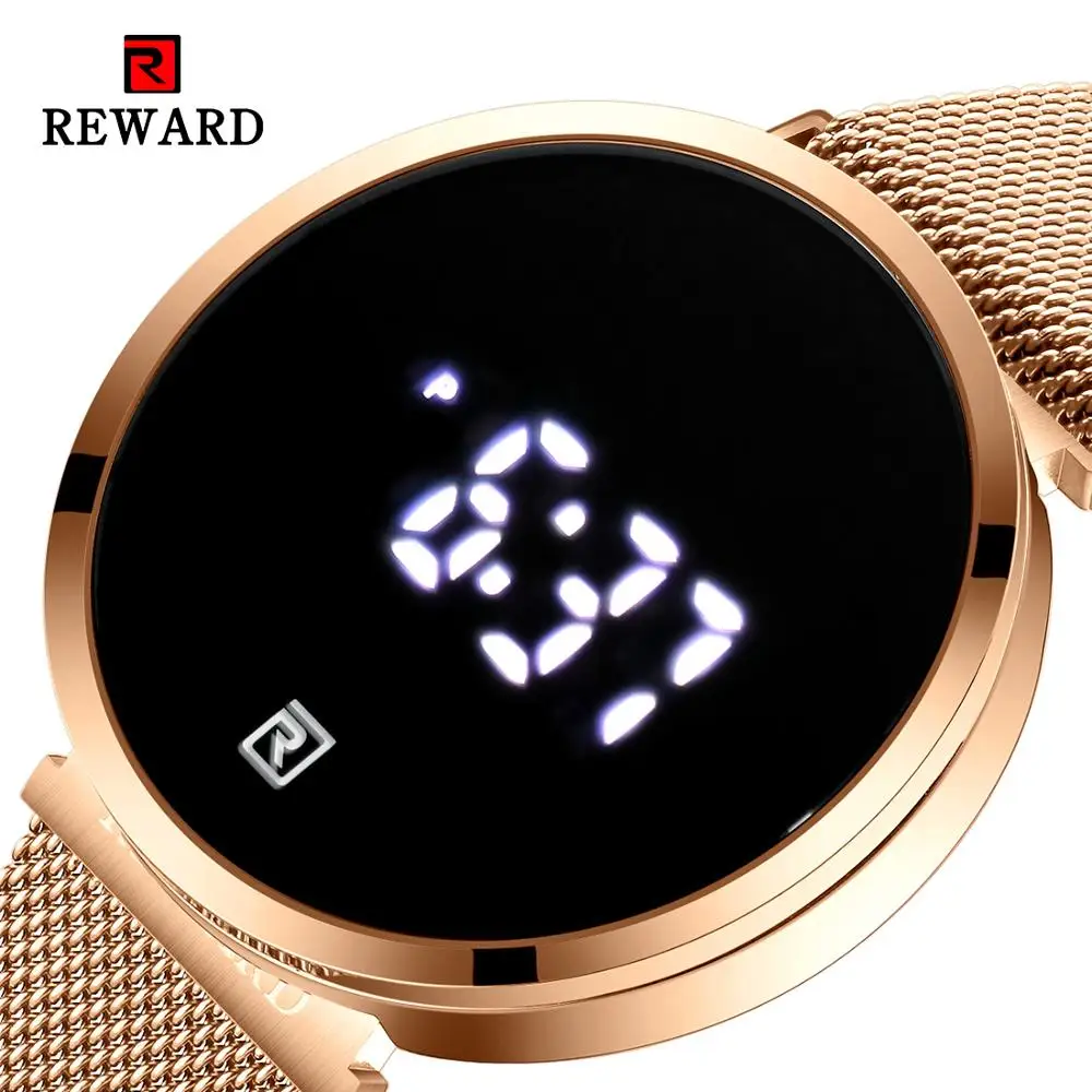 REWARD Men's Digital Watches Week/Calendar Display Touch Screen Waterproof Luxury Top Brand Rose Gold Relógio Male Watches