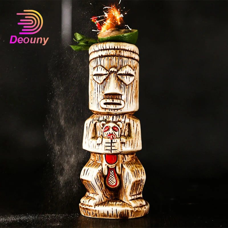 

DEOUNY Hawaii Samif Tiki Mug Cocktail Mugs Home Decoration Cup Zombie Beer Coffee Tumblers Glass Ceramic Dinkware Free Shipping