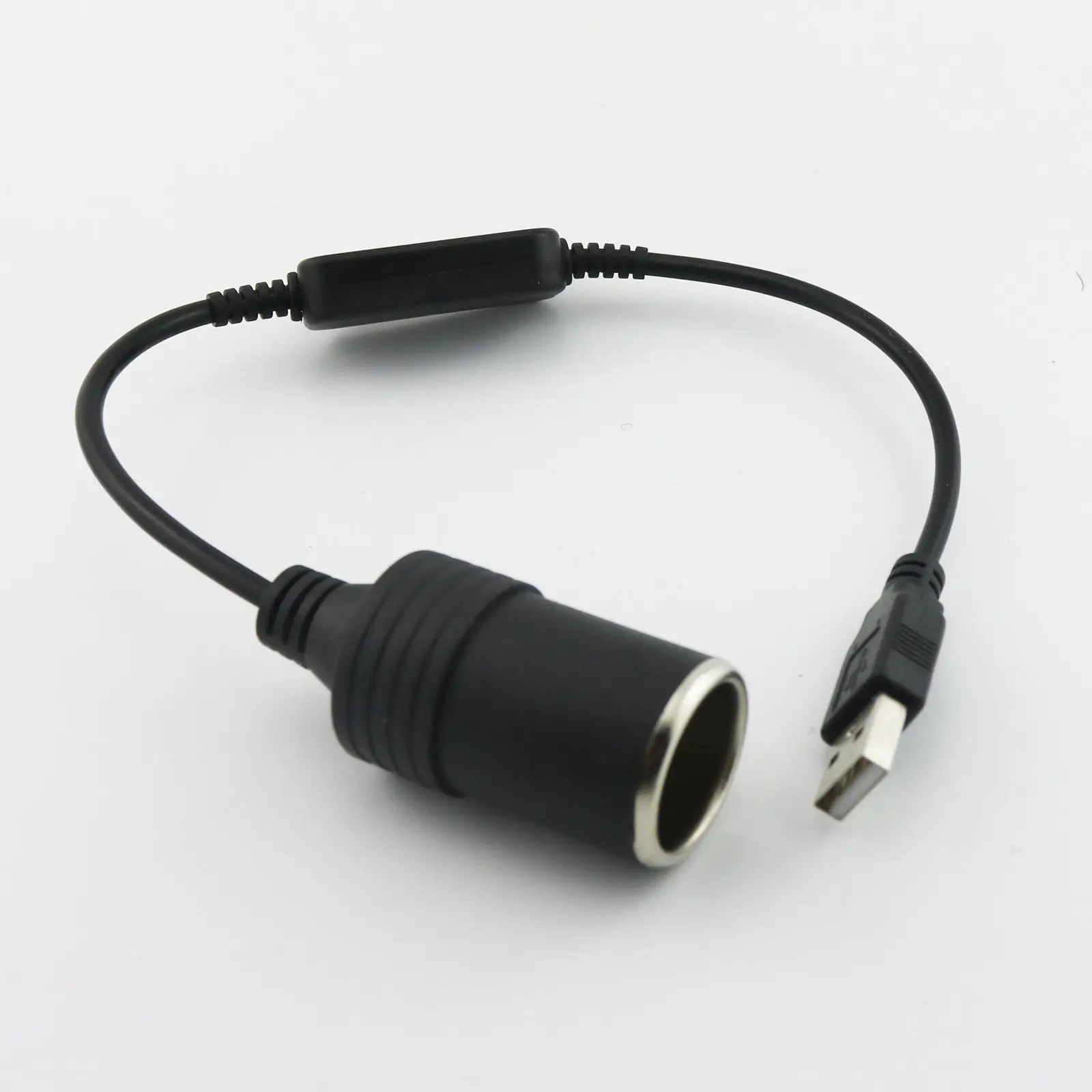 1pcs USB Male To 12V Car Cigarette Lighter Female Socket Converter Adapter Cable Cord 30cm