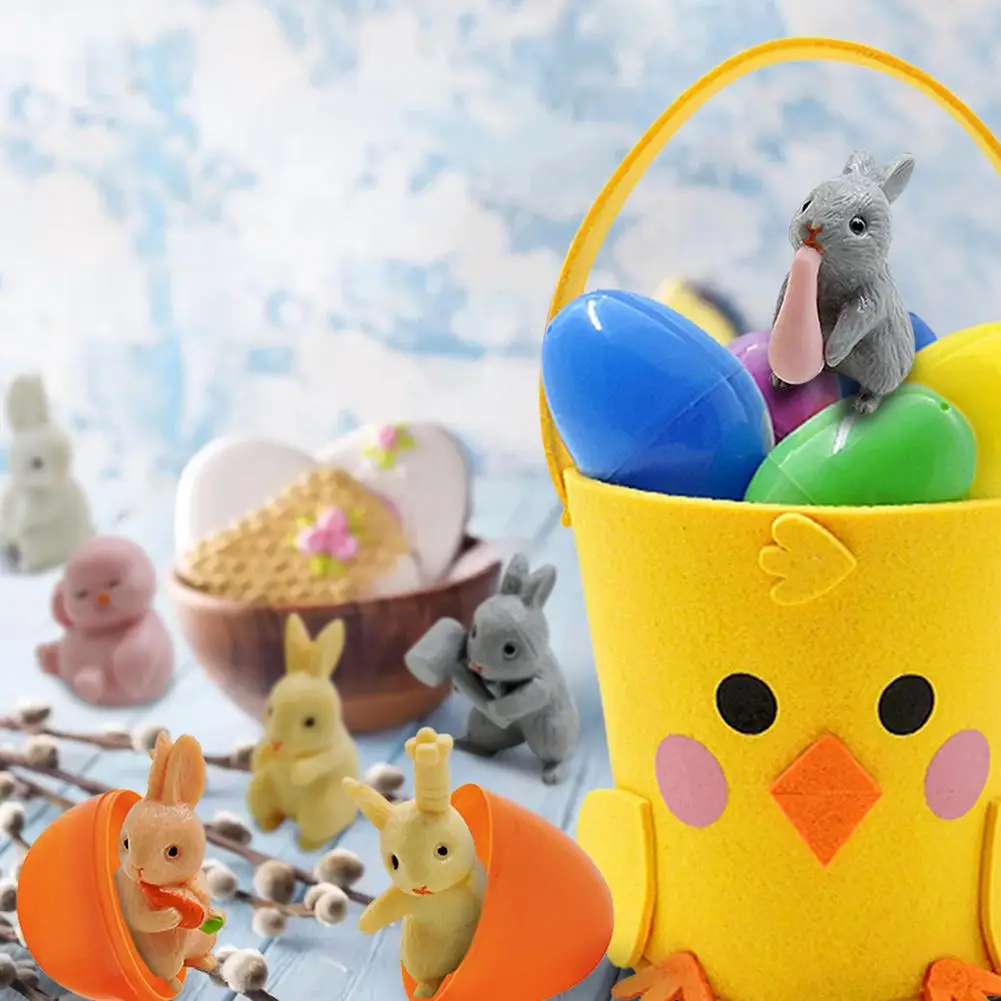 Überraschung Eier Für Kinder Gefüllt Ostern Eier 8 stücke Bunte Ostern Eier Kapseln Mit Bunny Miniatur Spielzeug DIY Ostern Party gefälligkeiten