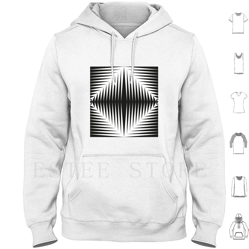 Hoodies Long Sleeve Pattern Minimalist Black White Black And White Abstract Geometric Tooth Mouth Sharp Line Row