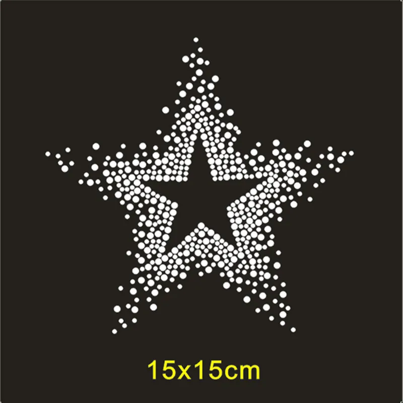 Star Rhinestone Iron On Transfers Custom Strass Hotfix Jeans Accessories Thermal Stickers Crystal Applique Diamond Crafts