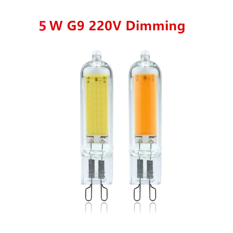 10Pcs/Lot Dimmable 5W 10W G4 G9 COB LED Lamp Bulb AC/110V 220V Glass Light Candle Lights Replace 30W 40W Halogen for Chandelier